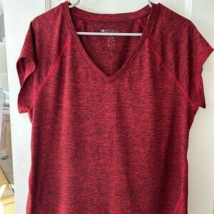 Ideology Women's Red Heathered V-Neck Tee